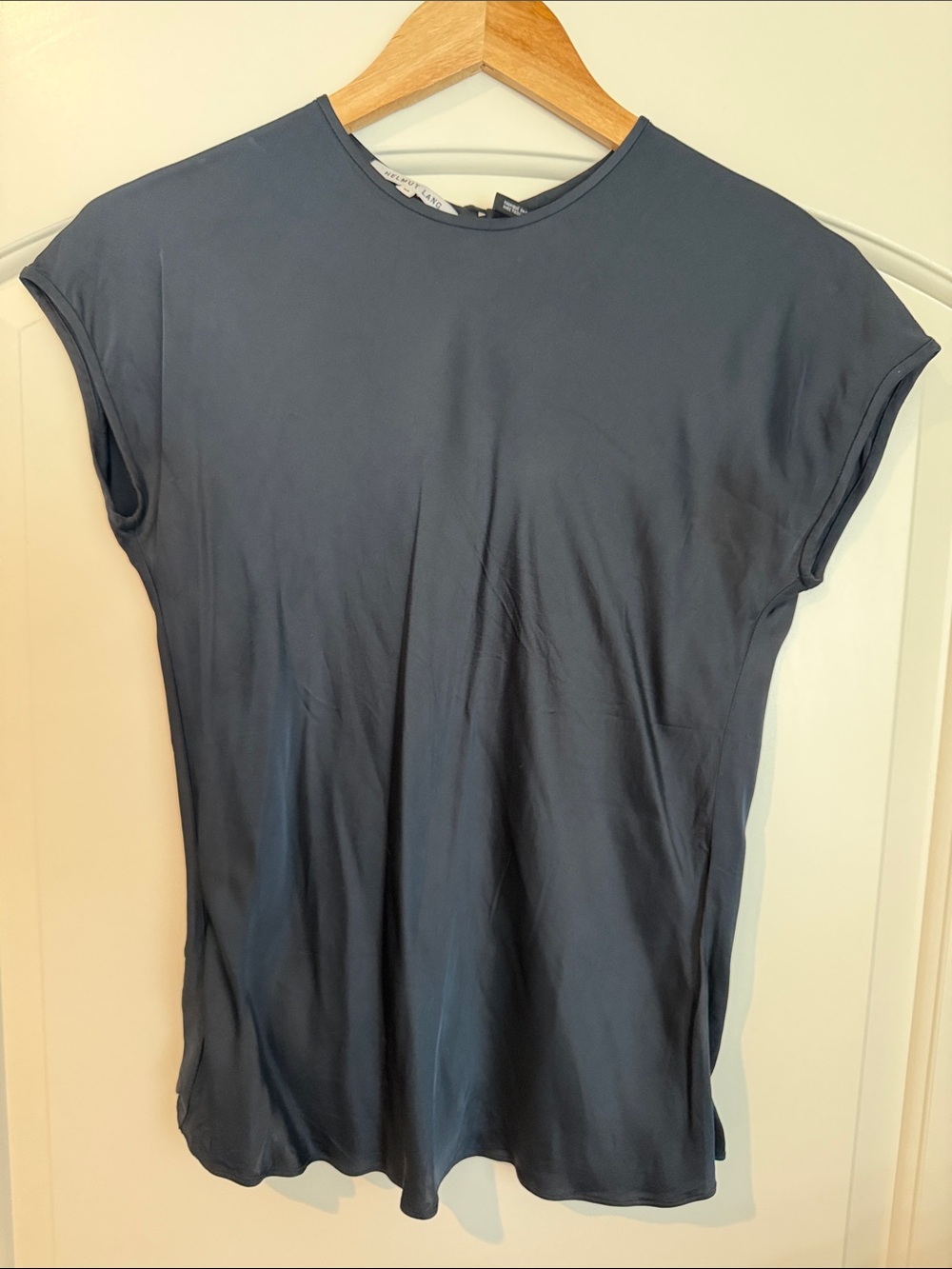 Helmut Lang Navy Short Sleeve Blouse Size Medium